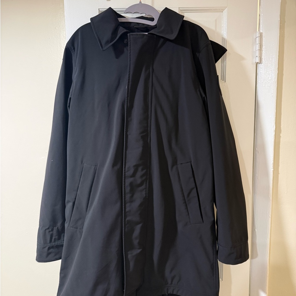 Canada Goose Black Trench Coat with Minimalist Silhouette